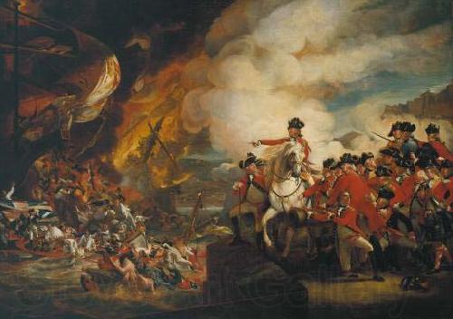 John Singleton Copley The Defeat of the Floating Batteries at Gibraltar Spain oil painting art